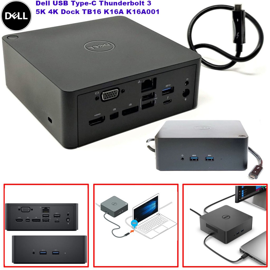 Dell Usb Type C Thunderbolt 3 5k 4k Dock Tb16 K16a K16a001 Type C Business Docking Station Unused Display Demo Set Shopee Singapore