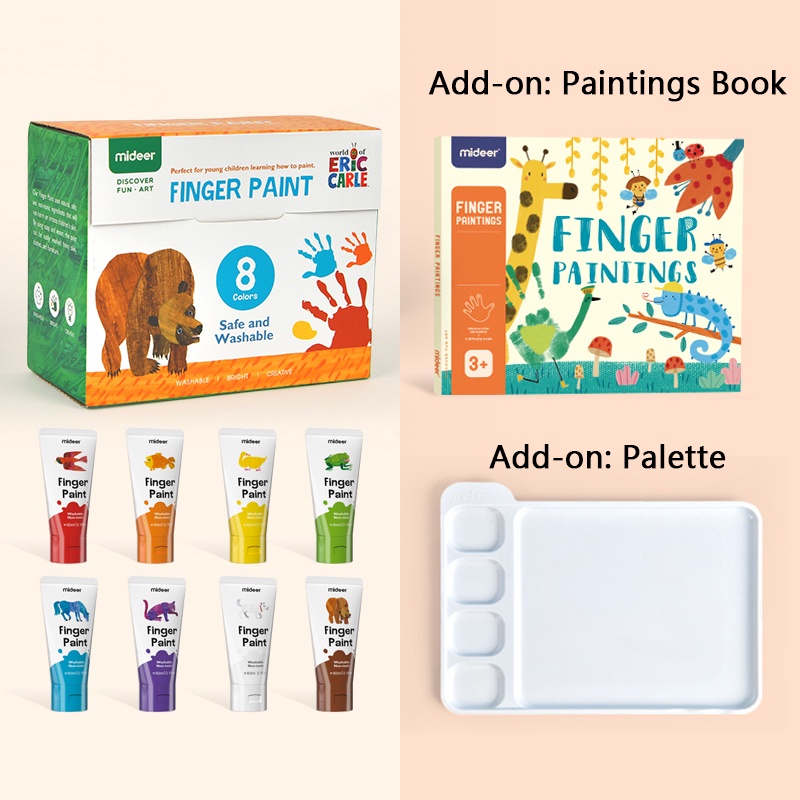 Mideer kids toys toy Eric Carle Safe Washable Finger Paint – mideer >>> top1shop >>> shopee.sg