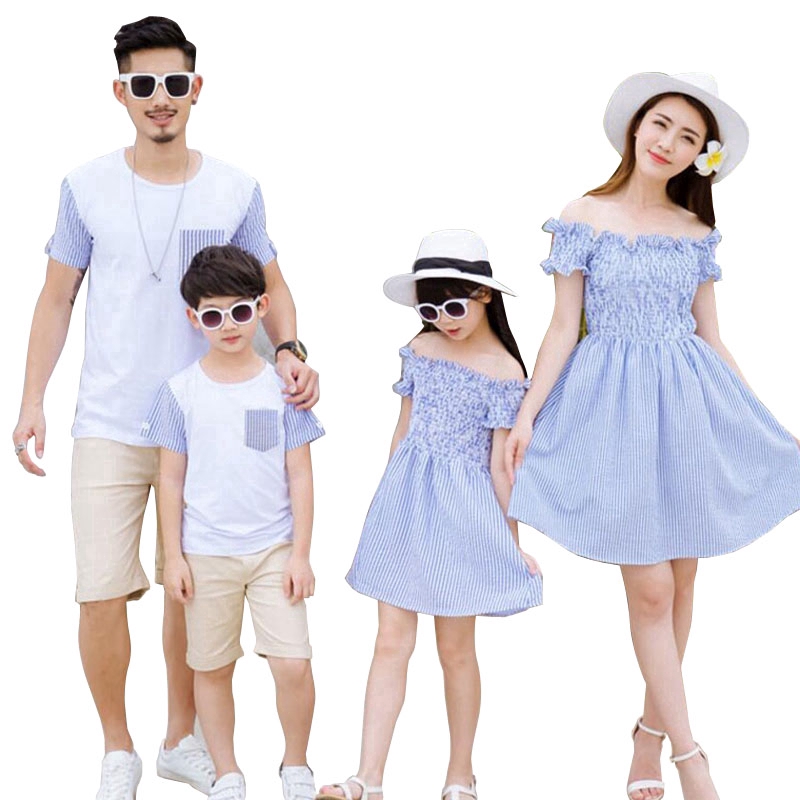 mother father and son matching outfits