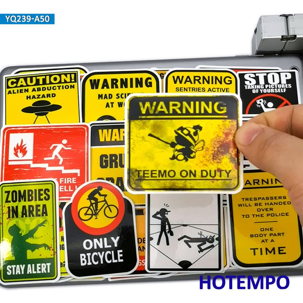 50pcs Traffic Warning Signs Funny Spoof Graffiti Waterproof Stickers Pack  for Laptop Luggage Skateboard Phone Bike Car S | Shopee Singapore