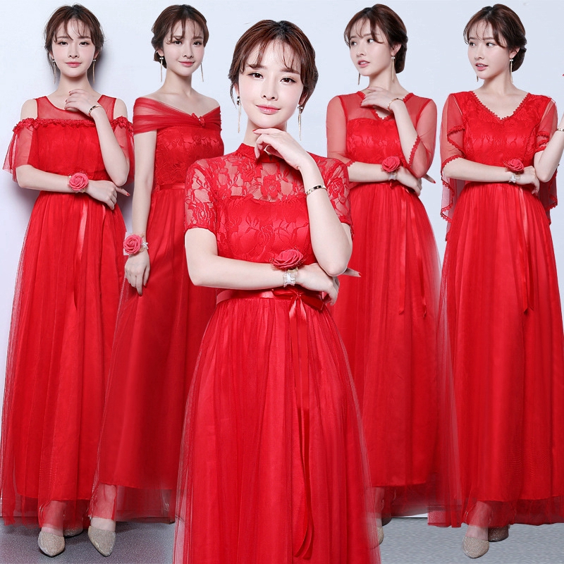 red korean dress