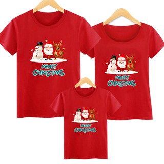 Image of < Ready stock >100% cotton Santas Merry Christmas 8 Colors Family Matching T Shirt Family Tee Family Set Wear Women Blouse Shirts
