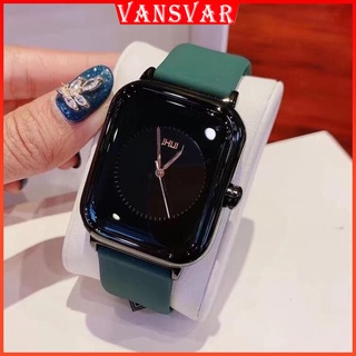 Fashion Simple Rectangle Women Watch Unisex Casual Silicone Band Sports Watch