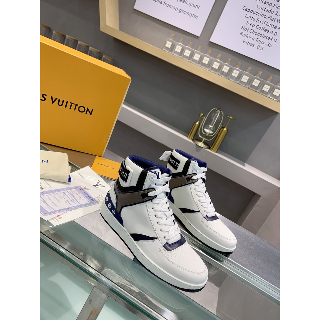 Original 2020 LV Louis Vuitton Men&#39;s White Leather Sneakers High Tops Shoes Size: 38-44 196632 ...