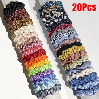 10/20pcs Mixed Color Elastic Scrunchie Hair Ties Bands Ropes Ponytail Holder 