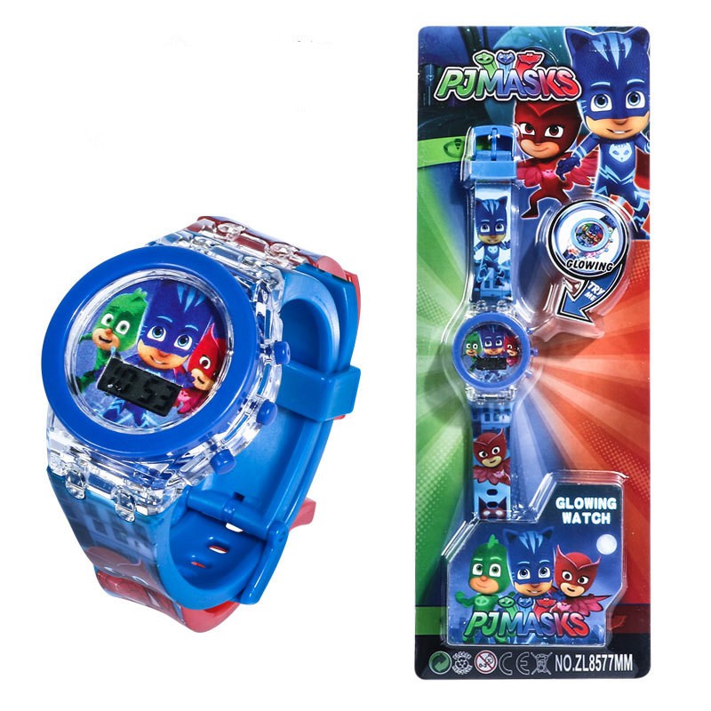 【Available】Cartoon Coolyeee PJ Mask Toys LED Light Projection Watch Pj