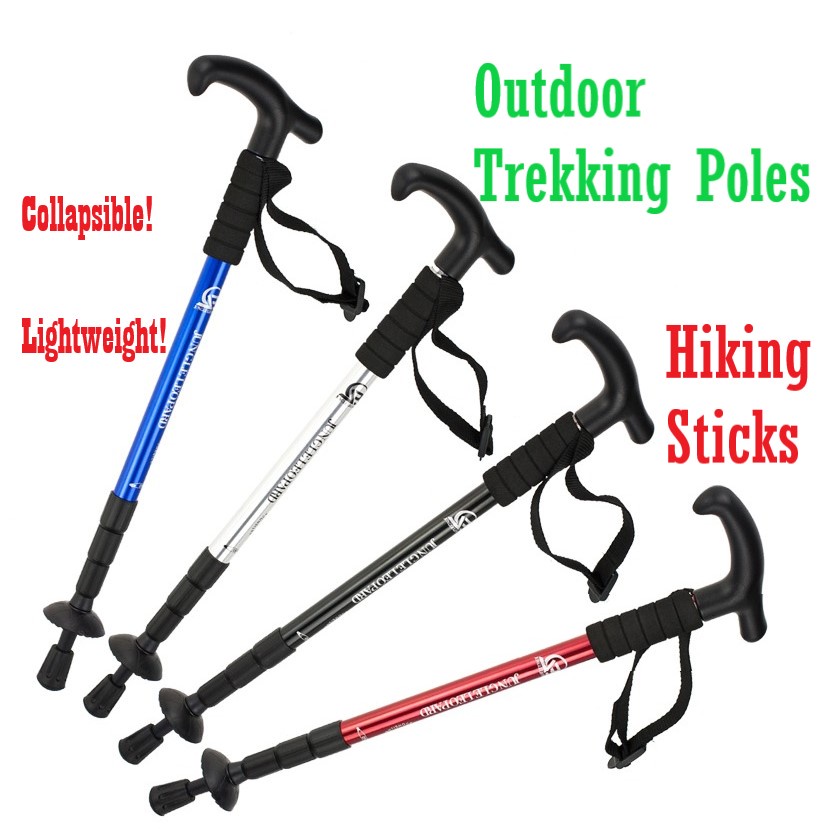 Hiking Stick Light Weight Trekking Pole AntiShock Adjustable Aluminium