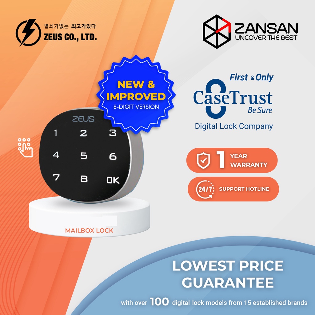 SG READY STOCK 2022 MAILBOX LETTER BOX DIGITAL LOCK 8 DIGITS KEYLESS