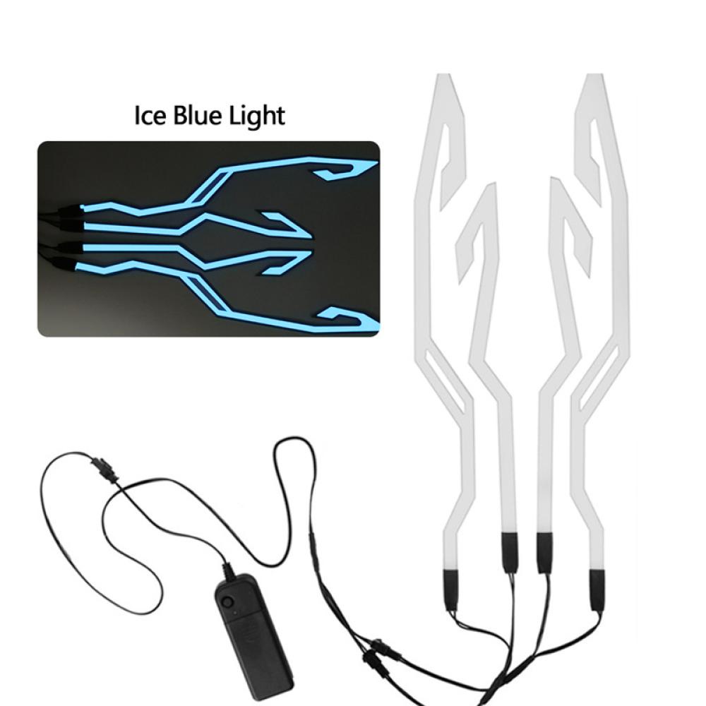 NOBELJIAOO 4 Flashing Warning Lights Waterproof LED Cold Light Strip Sticker Night Riding Kit For Motorcycle Bike Helmet I4J1
