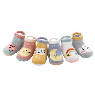 Baby New Socks Set 6 Pairs Advanced Combed Cotton 0-3 Years Cartoon Non-slip Socks Set #0