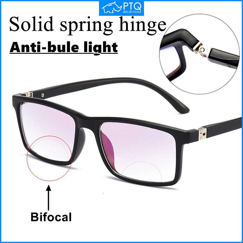 PTQ Bifocals Reading Glasses Women Men Anti Blue Light Presbyopia