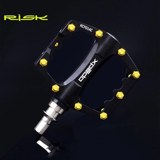 RISK 8pcs M4x4.6mm Titanium Pedal Bolts Anti-Slip For Mountain Road Bike Cycling Ultra-light Hexagon Ti Fasten Anti-Slip Screws 5.0 #3