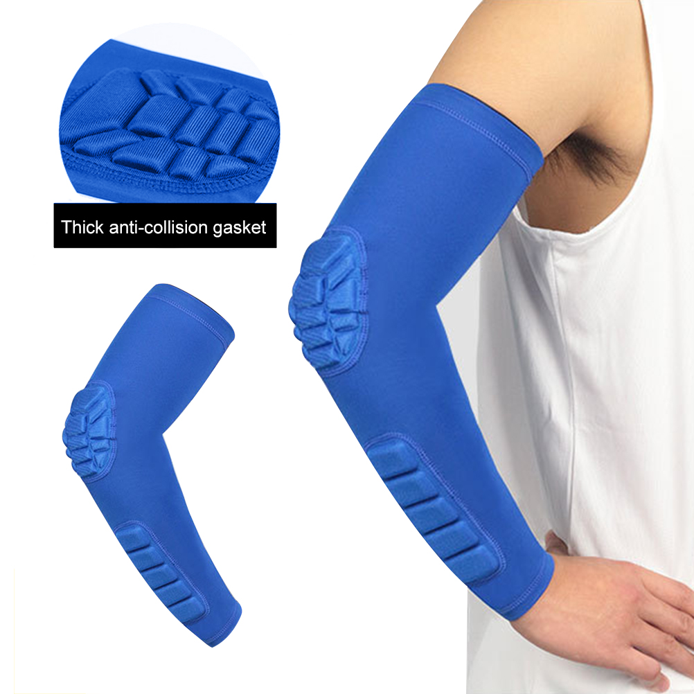 Collision Avoidance Hex Padded Arm Sleeves for Volleyball Football Baseball Cycling Elbow Pads Basketball Shooter Sleeves 