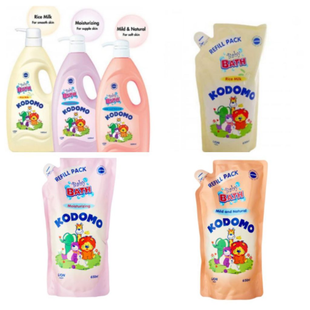 Single/Bundle deals Kodomo Baby Bath refill 650ml 1000ml moisturizing