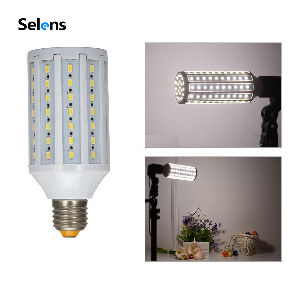 selens 5500k video continuous bulb e27 led light 220v 20w ultra bright corn photo lamp shopee singapore