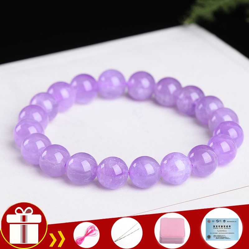 4a With Certificate Natural Lavender Crystal Amethyst Bracelet 天然薰衣草紫水晶手链附证书 Shopee Singapore