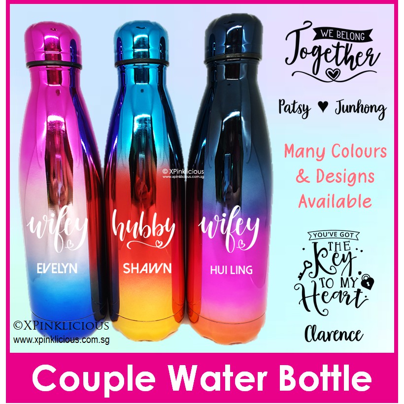 Couple Water Bottle Customised Name Water Tumbler Valentine Day Present Anniversary Gifts Idea Shopee Singapore