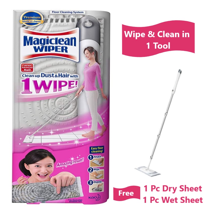 Shop Malaysia Kao Magiclean Wiper Mop Stick Magic Clean Refill Shopee Singapore