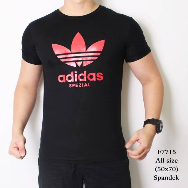 red and black adidas t shirt