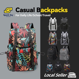 Image of 【SG】Casual School Bag Lightweight Travel Laptop Backpack College Bookbag Water Resistant with Bottle Side Pockets