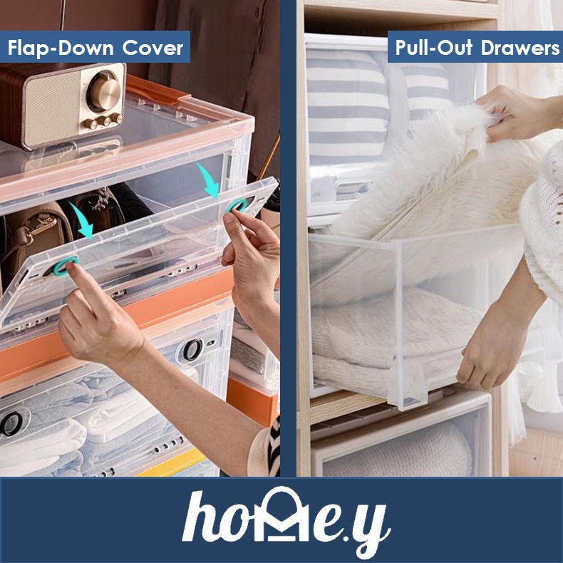 ( Bundle of 1 Or 3 ) Plastic Storage Container Stackable Drawers with