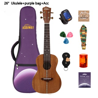 Acouway Ukulele Ukelele Kit Soprano Concert Tenor Koa Uke 21 23 26 String Guitar With Gig Bag Tuner Strap For Beginners Singapore