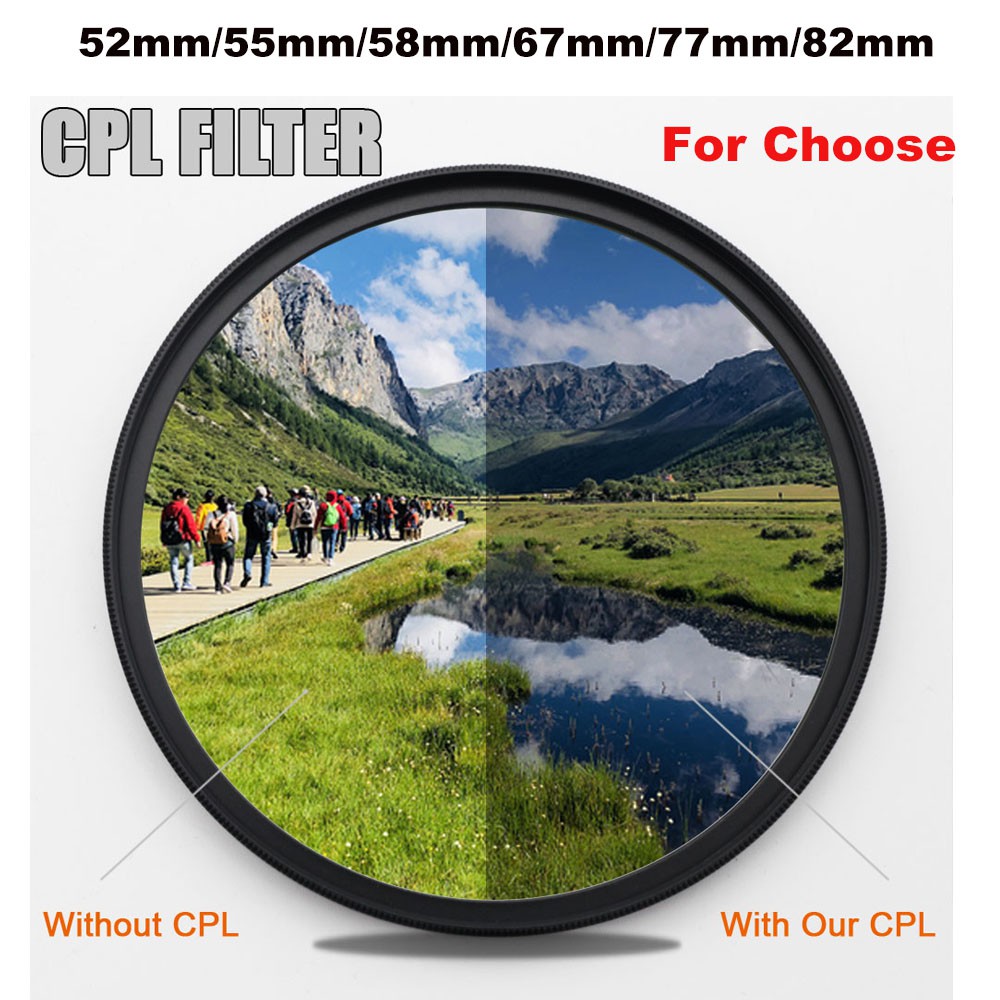 52mm/55mm/58mm/67mm/77mm/82mm Circular Polarizers Filter Circular Polarizer  Filter HD Super Slim Multi Coated CPL Lens | Shopee Singapore