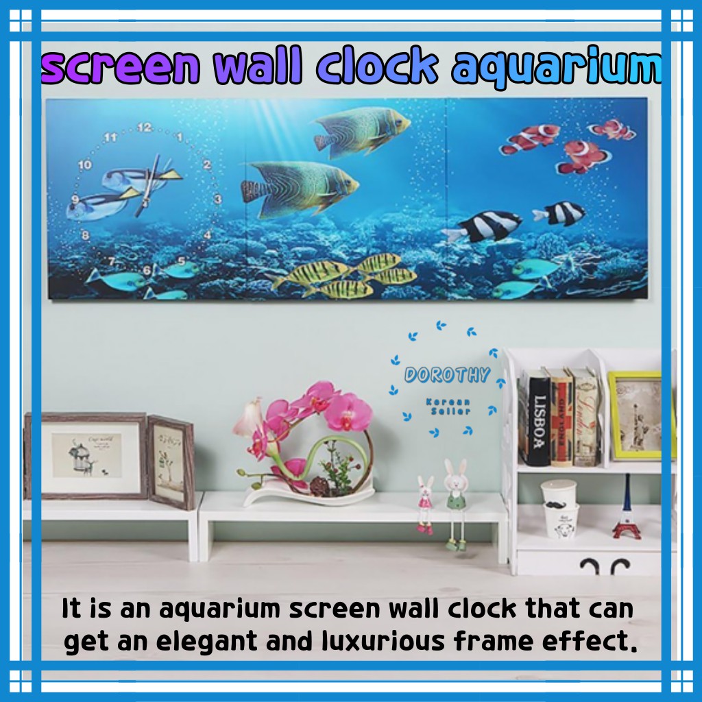 Screen Wall Clock Aquarium Living Room Office Meeting Room Interior Shopee Singapore