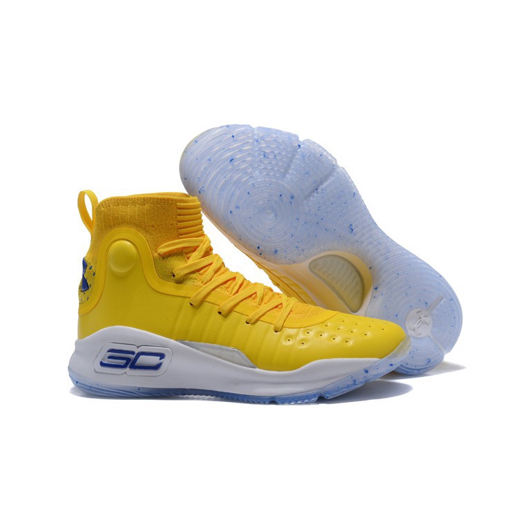 curry 4 mens white and gold