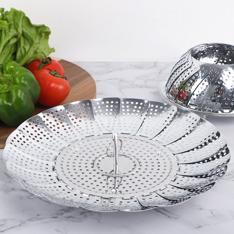 Stainless Steel Folding Steamer Basket Expandable Vegetable Cooker ...