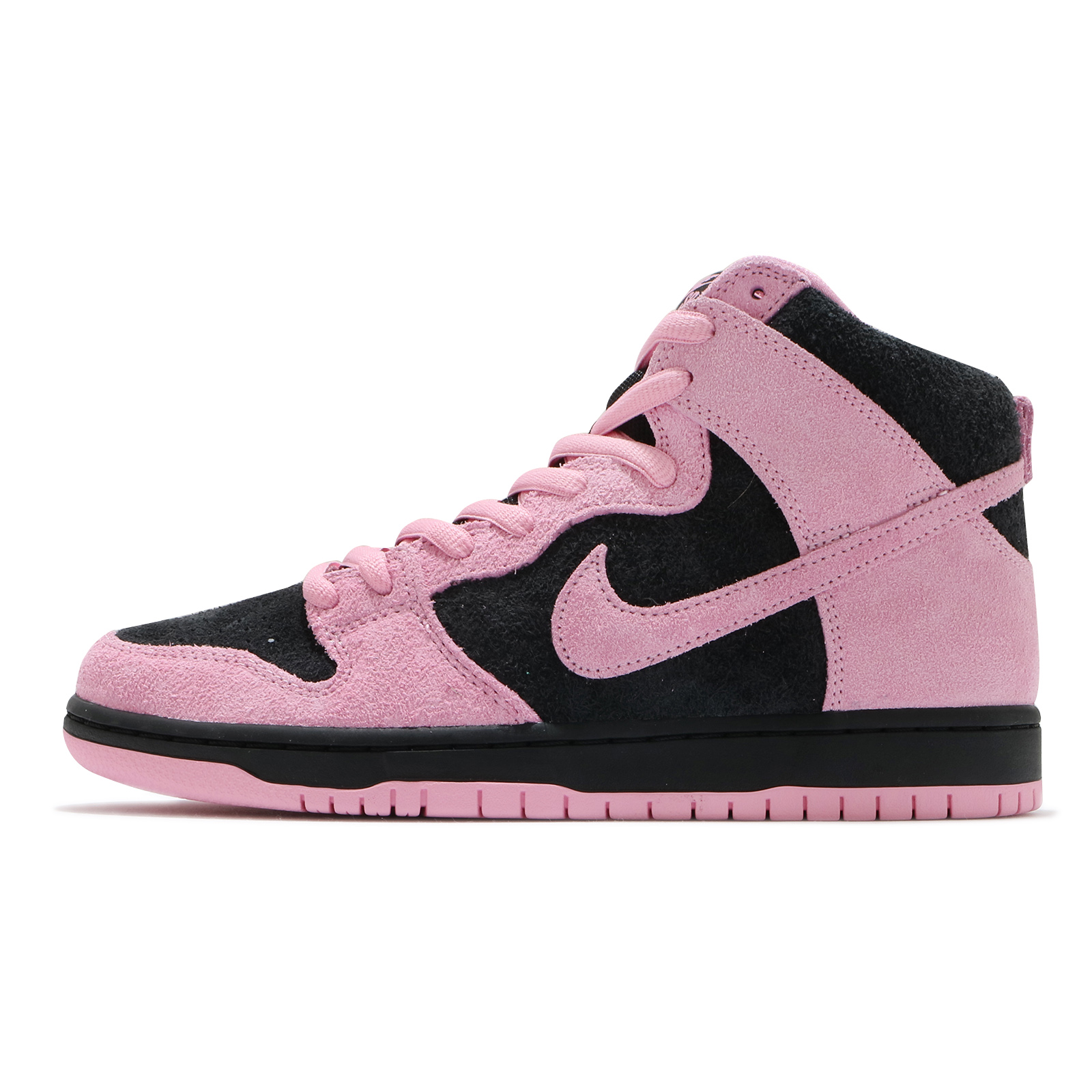 pink and black high top nikes