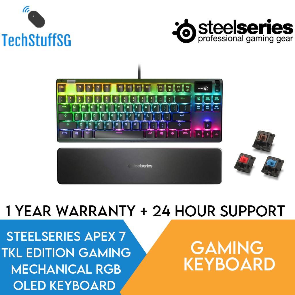 Steelseries Apex 7 Tkl Oled Mechanical Gaming Keyboard Blue Brown Red Shopee Singapore