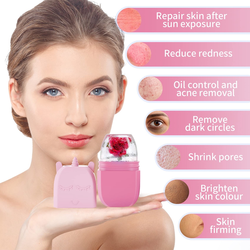 Foreverlily Unicorn Ice Beauty Tool Massage Face Contour Cooling Capsule Beauty Roller Tool Face