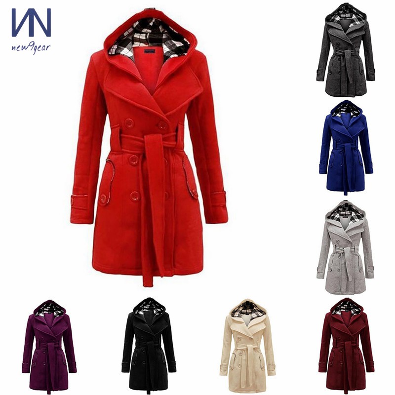 women's red winter coat with hood