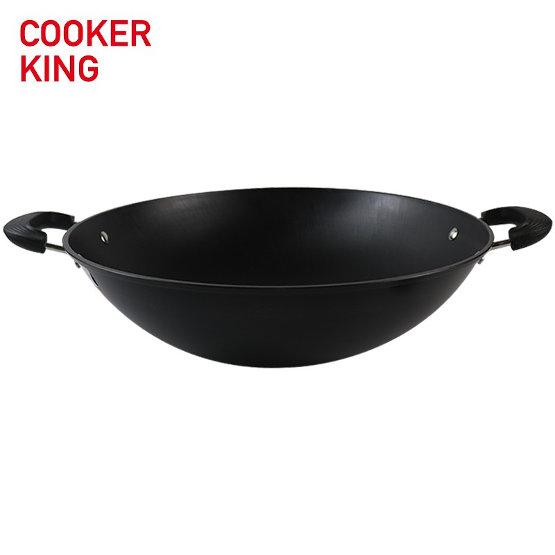 COOKER KING / 38cm Deep Iron Wok / Frying Pan Shopee Singapore