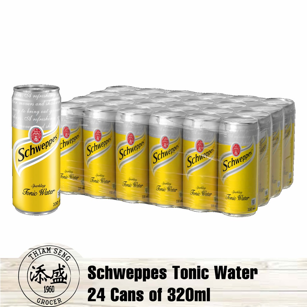 Schweppes Tonic Water 320ml X 24 Can Carton Pack [Local Seller! Fast ...