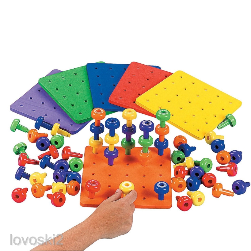 stacking pegs with board