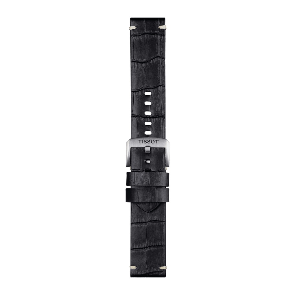 TISSOT OFFICIAL BLACK LEATHER STRAP LUGS 22 MM (T852046775) Shopee