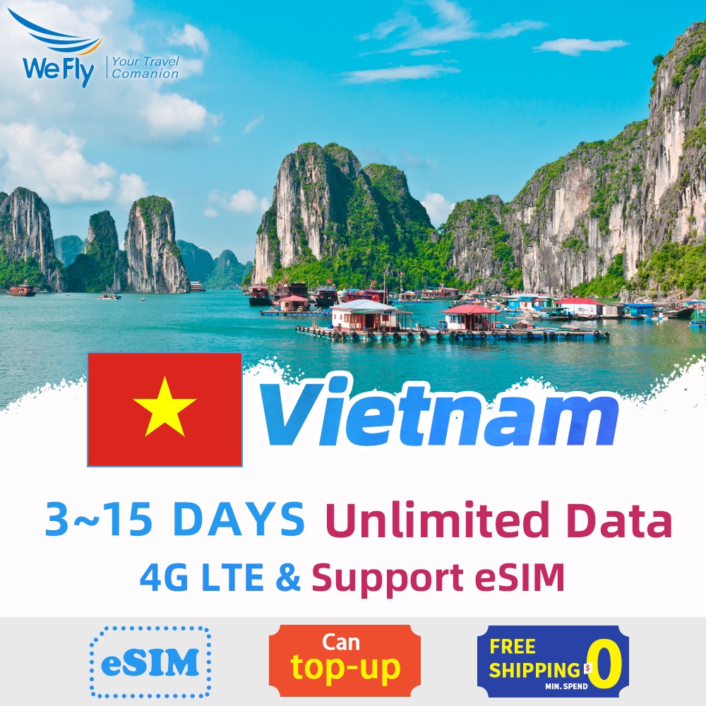 Vietnam SIM Card Unlimited Data 4G LTE High speed 315 Days Prepaid