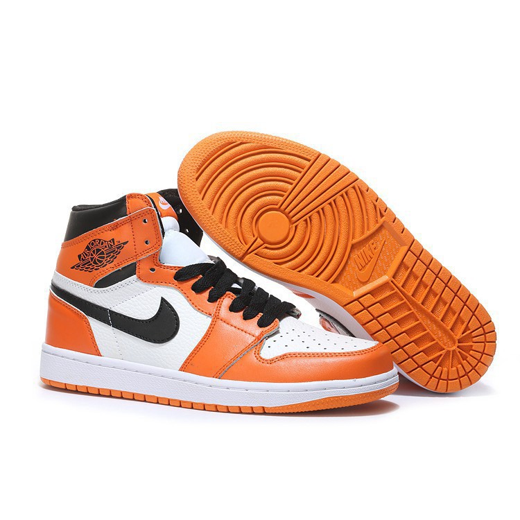 orange and white jordan 1