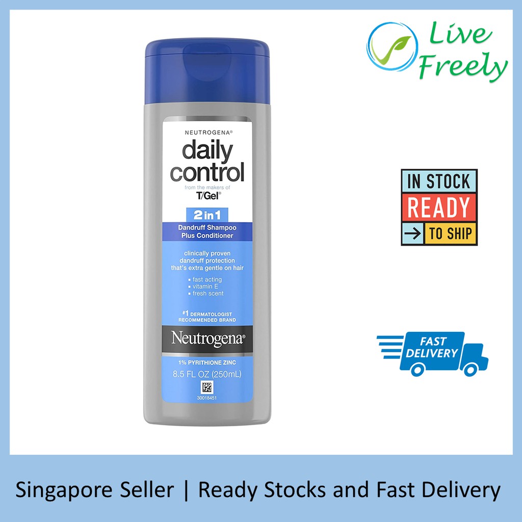 Neutrogena T Gel Daily Control 2 In 1 Dandruff Shampoo Plus Conditioner With Vitamin E And Pyrithione Zinc 250ml Shopee Singapore