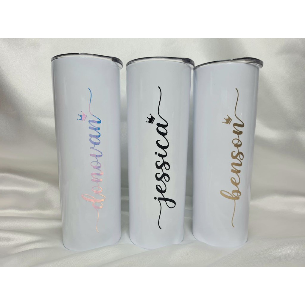 Personalised Stainless Steel Tumbler with Straw