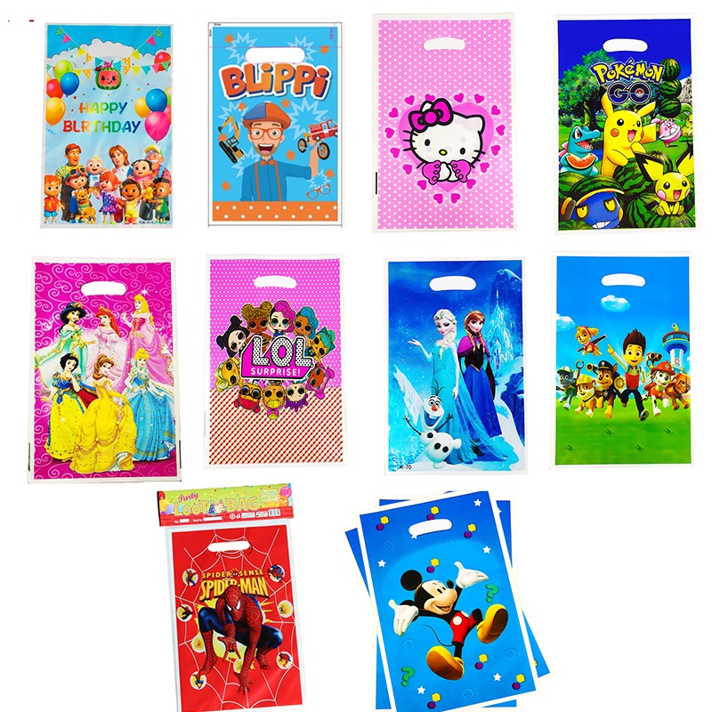 10pcs/pack Lootbags Birthday Party Supplies Gift Bag Frozen Blippi