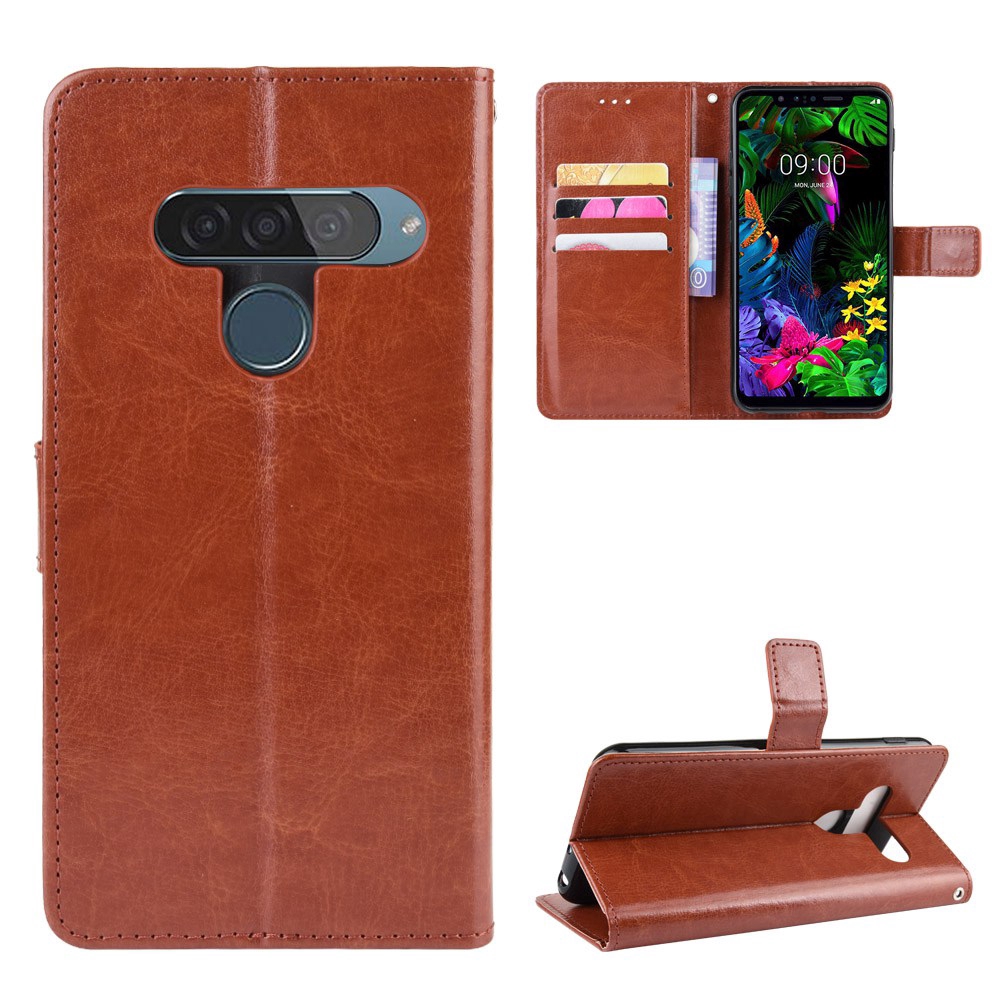 Luxury Crazy Horse Pu Leather Casing Lg G8s Thinq Flip Cover - roblox motorola moto z case wallet case