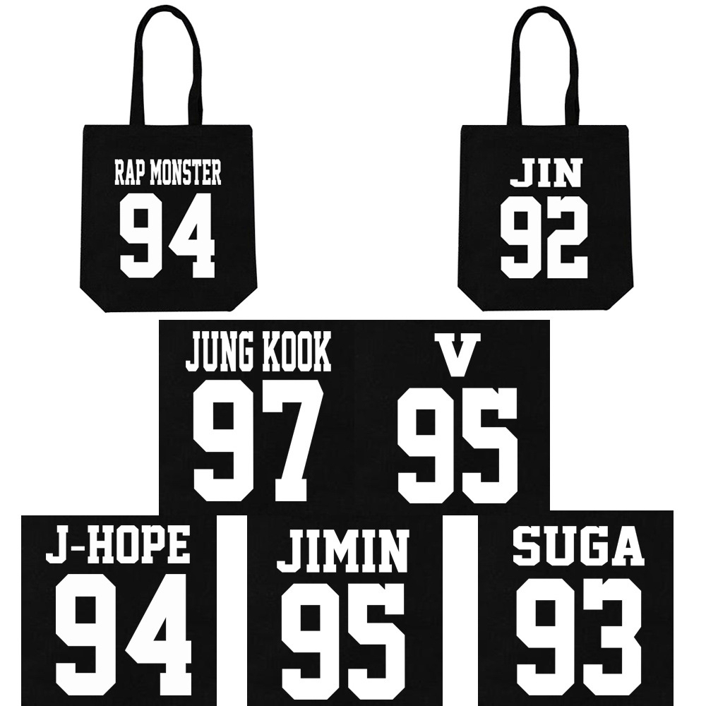 Kpop Bts V Suga Jung Kook Jimin J Hope Jin Rm Canvas Bag Handbag