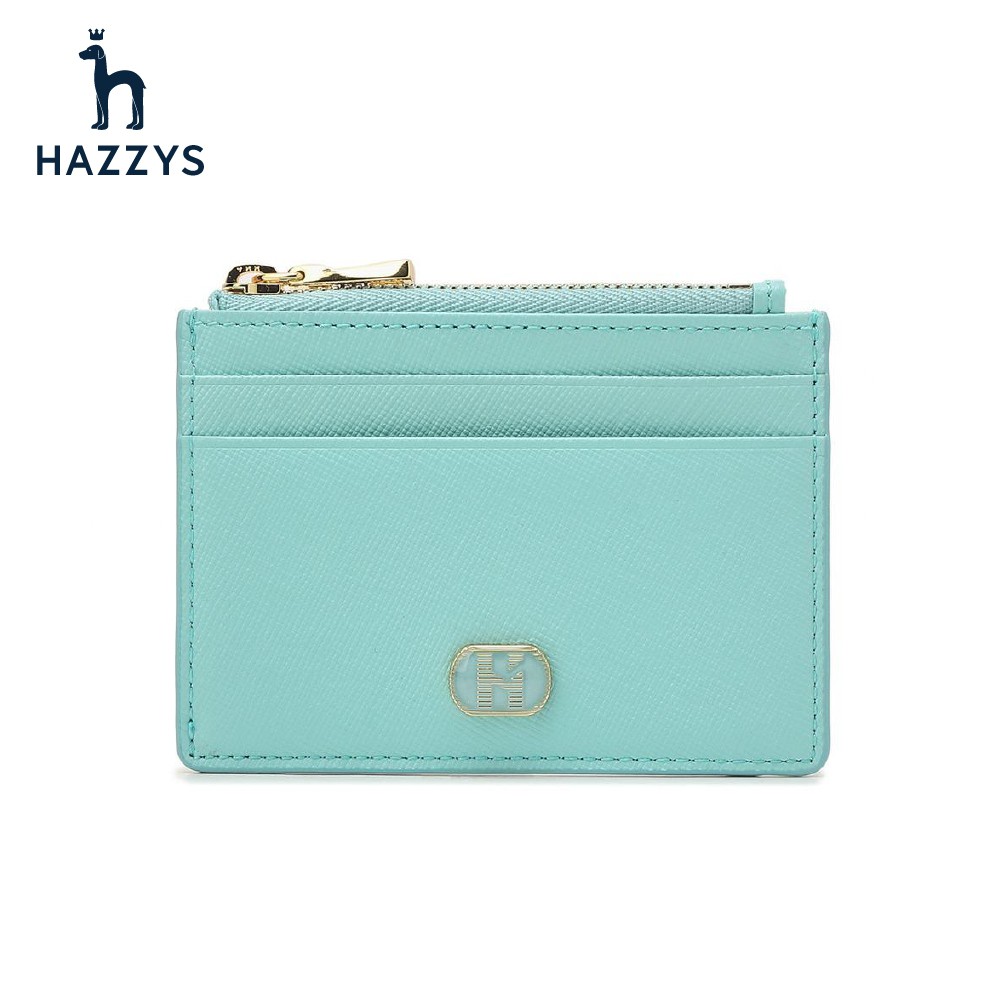 HAZZYS 21SS Green logo detail leather card wallet | Shopee Singapore