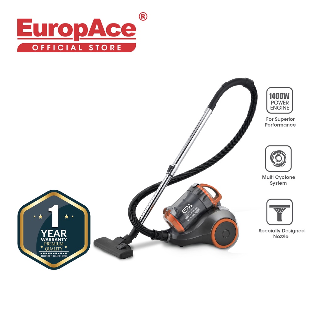 EuropAce EVC 1150V 22000PA MultiCyclone Bagless Canister Vacuum