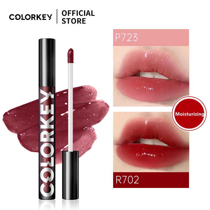 Colorkey Lip Tint Longlasting Lip Glaze Glossy Liquid Lipstick Plumper Colorfast Lip Gloss