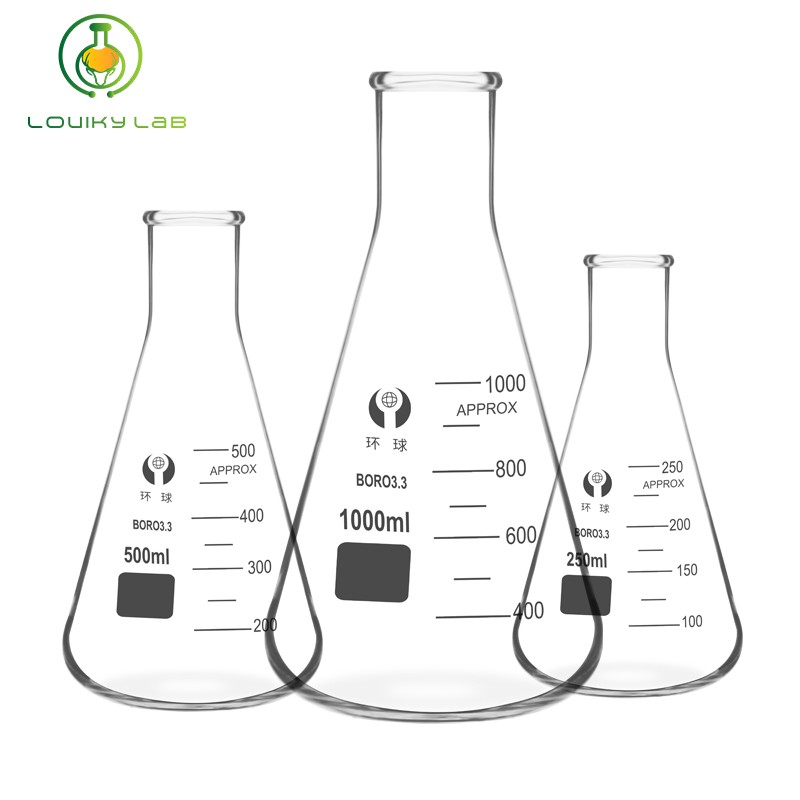 50ml-1L Conical Glass Beaker Narrow Mouth Borosilicate Erlenmeyer ...