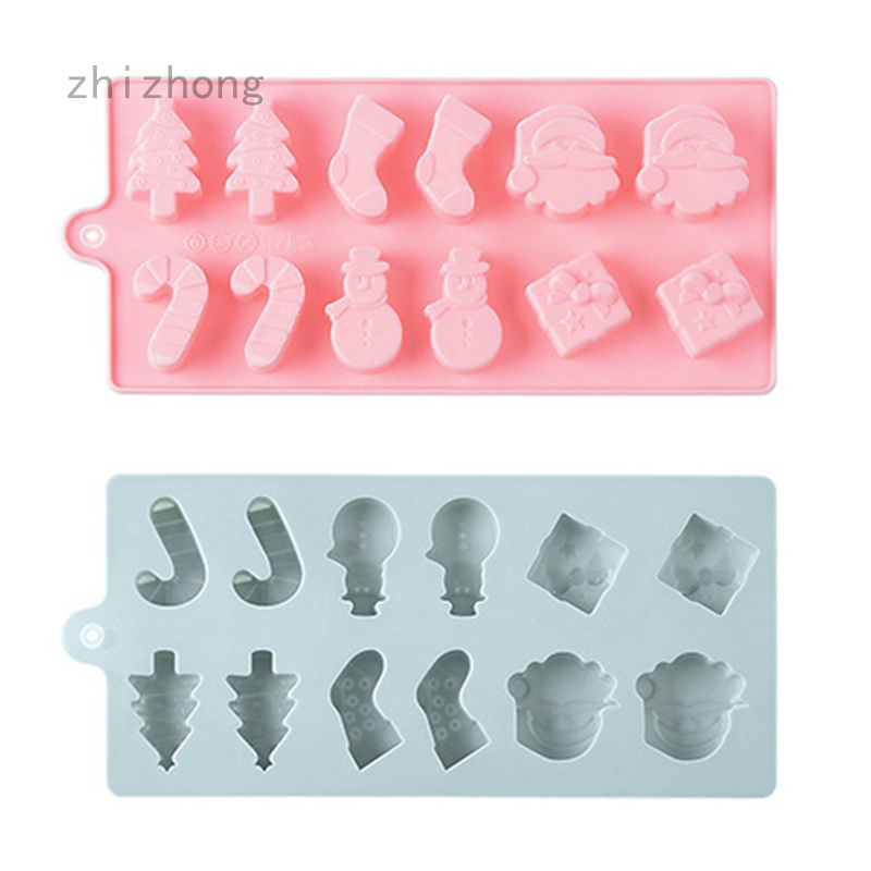 Christmas Cake Jelly Cookies Soap Mold Chocolate Baking Mould Tray Wax Ice Cube